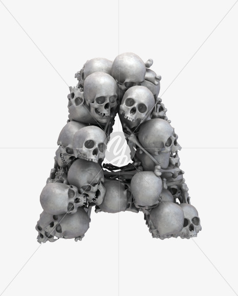 A skull from Skull Fon on Yellow Images Creative Fonts - S31997