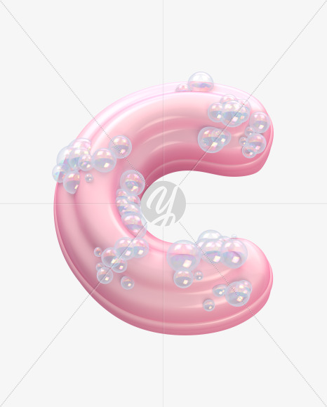 Letter C from Soap Font on Yellow Images Creative Fonts - S32040