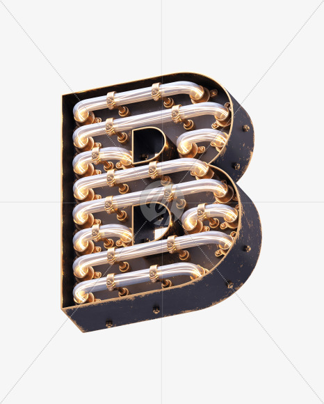 Letter B from Steampunk Renaissance Font on Yellow Images Creative Fonts - S32079