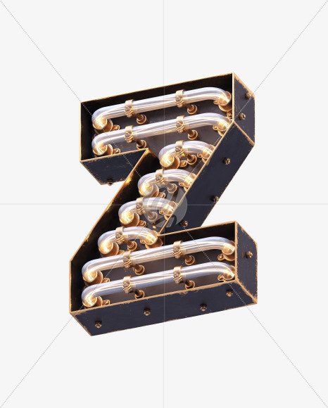 Letter Z from Steampunk Renaissance Font on Yellow Images Creative Fonts - S32103