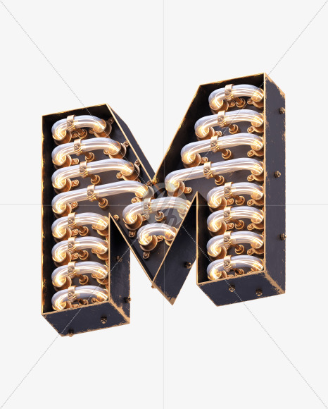 Letter M from Steampunk Renaissance Font on Yellow Images Creative Fonts - S32090