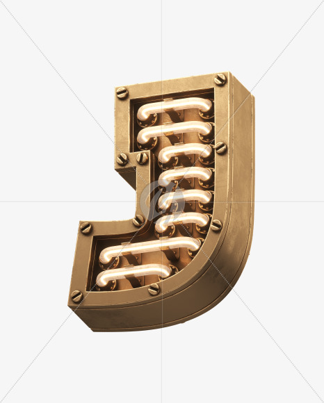 Letter J from Steampunk Font on Yellow Images Creative Fonts - S32129