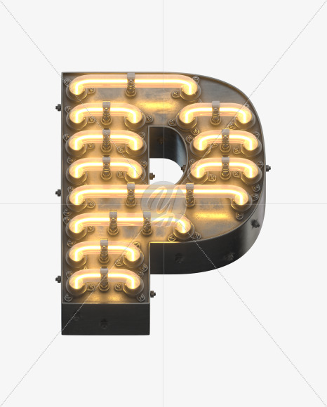 Letter P from Time Machine Font on Yellow Images Creative Fonts - S32256