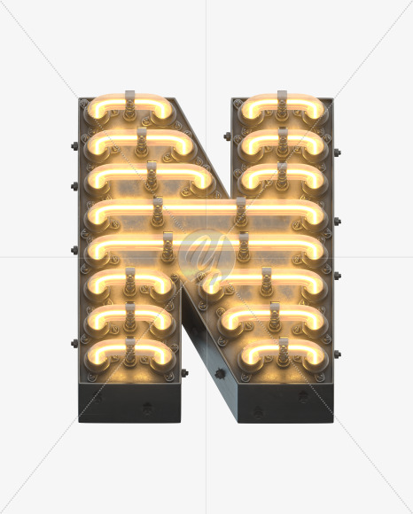 Letter N from Time Machine Font on Yellow Images Creative Fonts - S32254