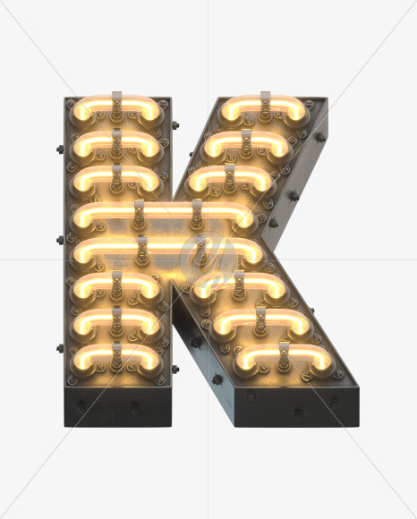 Letter K from Time Machine Font on Yellow Images Creative Fonts - S32251