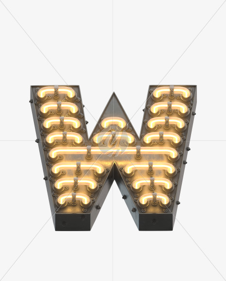 Letter W from Time Machine Font on Yellow Images Creative Fonts - S32263