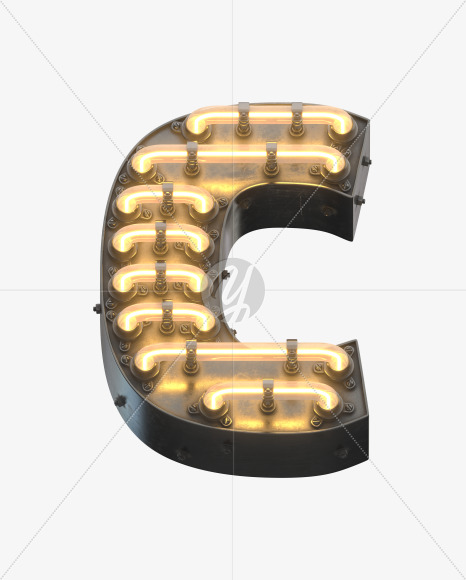 Letter C from Time Machine Font on Yellow Images Creative Fonts - S32243