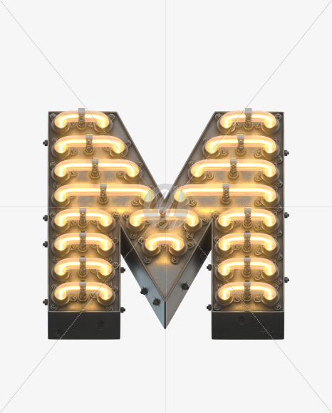 Letter M from Time Machine Font on Yellow Images Creative Fonts - S32253