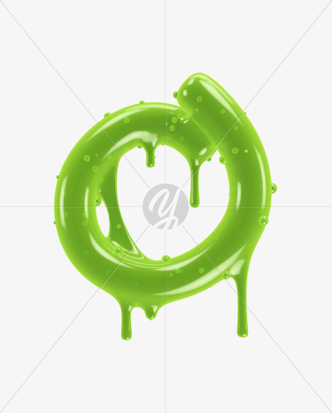 O uppercase from Toxic Font on Yellow Images Creative Fonts - S32311