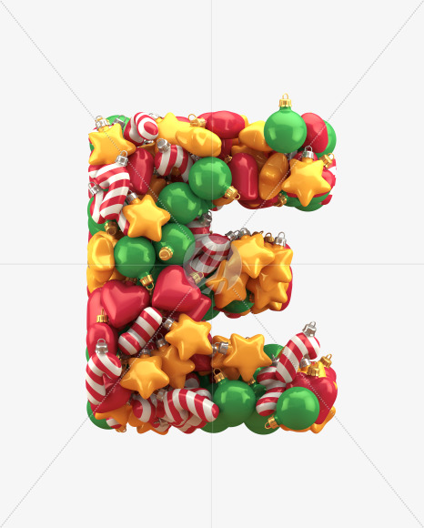 Letter E from Toy Shop Font on Yellow Images Creative Fonts - S32356