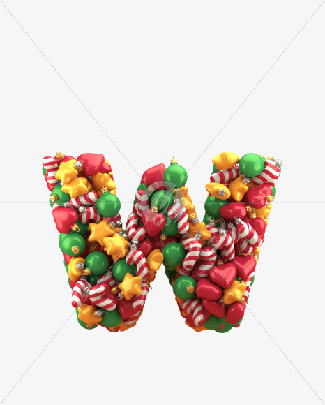 Letter W from Toy Shop Font on Yellow Images Creative Fonts - S32374