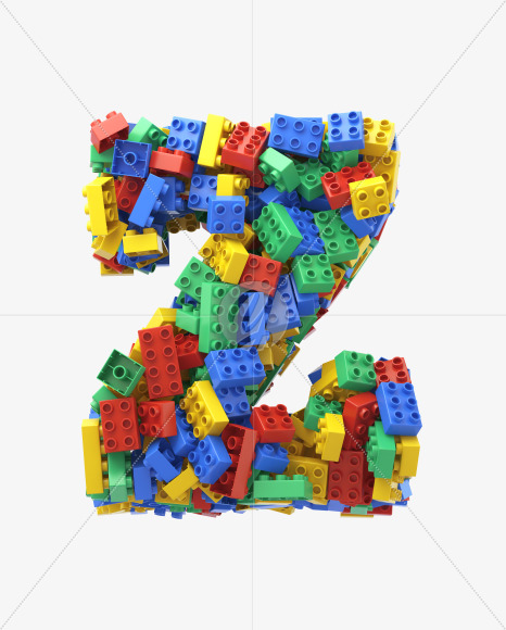 Letter Z from Toy Cube Font on Yellow Images Creative Fonts - S32419