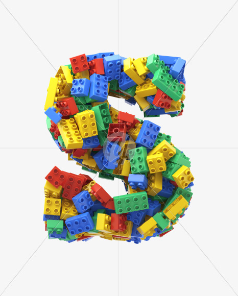 Letter S from Toy Cube Font on Yellow Images Creative Fonts - S32412