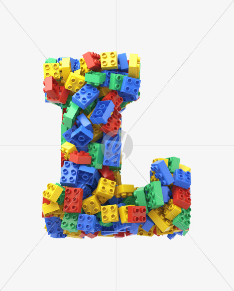 Letter L from Toy Cube Font on Yellow Images Creative Fonts - S32405