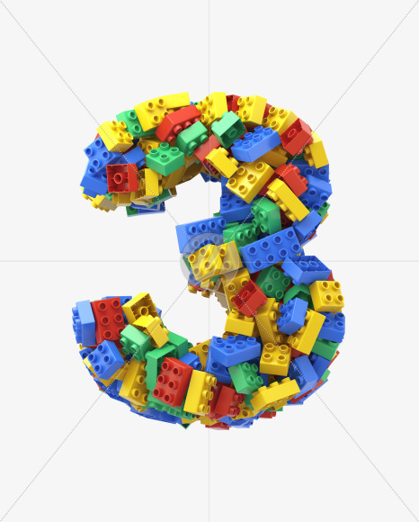 3 from Toy Cube Font on Yellow Images Creative Fonts - S32422