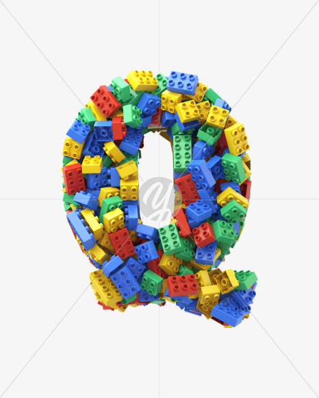 Letter Q from Toy Cube Font on Yellow Images Creative Fonts - S32410