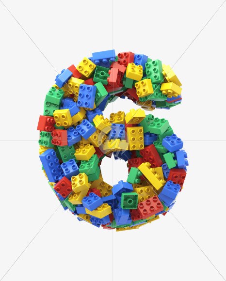 6 from Toy Cube Font on Yellow Images Creative Fonts - S32425