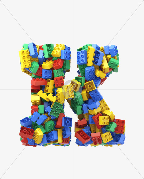 Letter K from Toy Cube Font on Yellow Images Creative Fonts - S32404