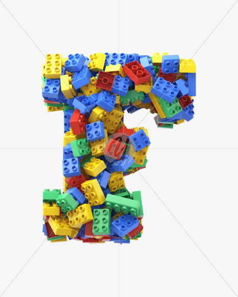 Letter F from Toy Cube Font on Yellow Images Creative Fonts - S32399