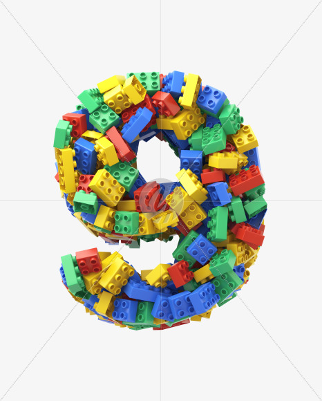 9 from Toy Cube Font on Yellow Images Creative Fonts - S32428