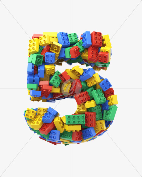 5 from Toy Cube Font on Yellow Images Creative Fonts - S32424