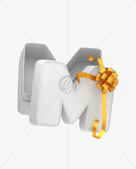 Letter M from Wedding Box Font on Yellow Images Creative Fonts - S32559