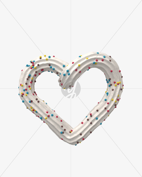 heart from White Cream Font on Yellow Images Creative Fonts - S32659