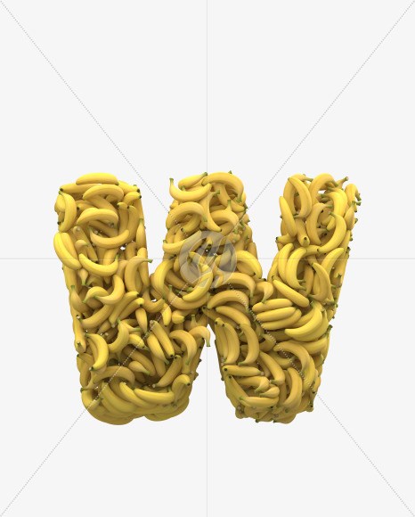 Letter W from Yellow Bananas Font on Yellow Images Creative Fonts - S32687