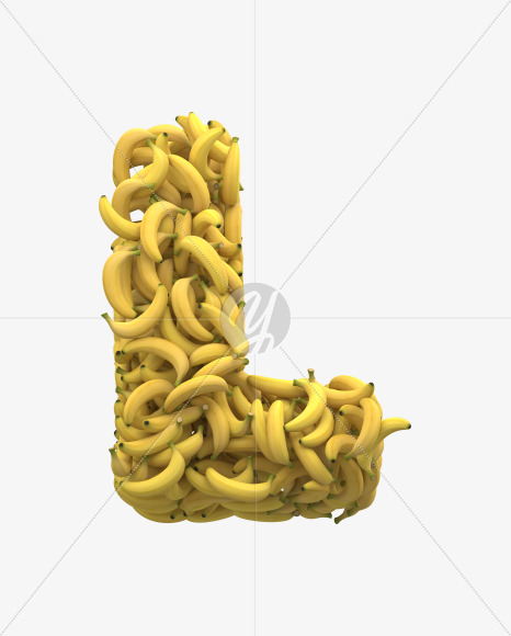 Letter L from Yellow Bananas Font on Yellow Images Creative Fonts - S32676