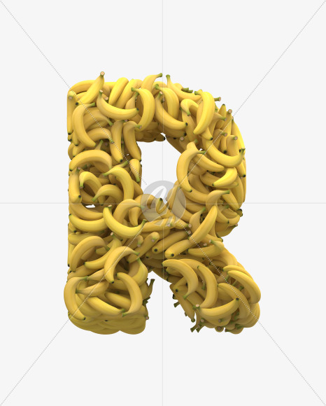 Letter R from Yellow Bananas Font on Yellow Images Creative Fonts - S32682