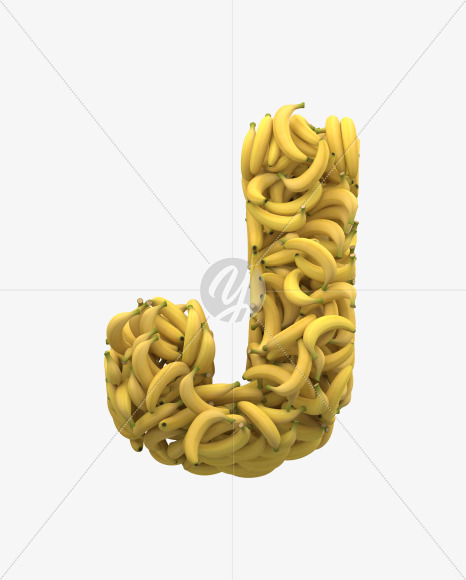 Letter J from Yellow Bananas Font on Yellow Images Creative Fonts - S32674