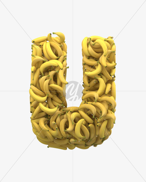 Letter U from Yellow Bananas Font on Yellow Images Creative Fonts - S32685