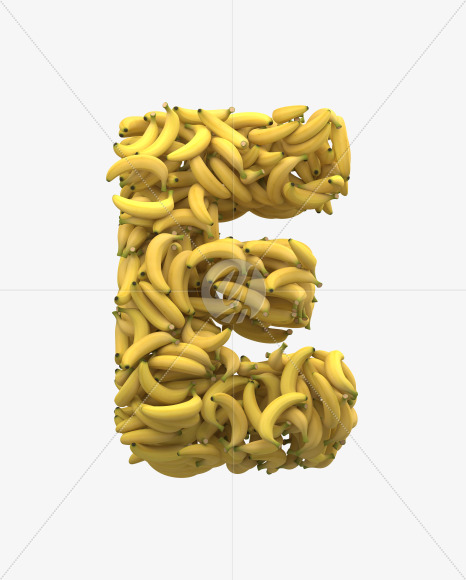 Letter E from Yellow Bananas Font on Yellow Images Creative Fonts - S32669