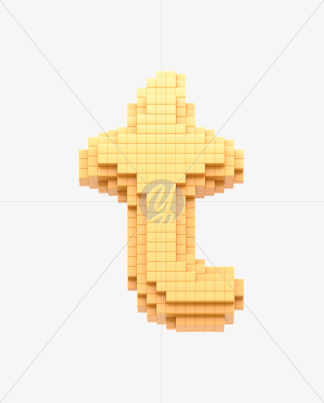 Letter t from Yellow Pixel Font on Yellow Images Creative Fonts - S32727