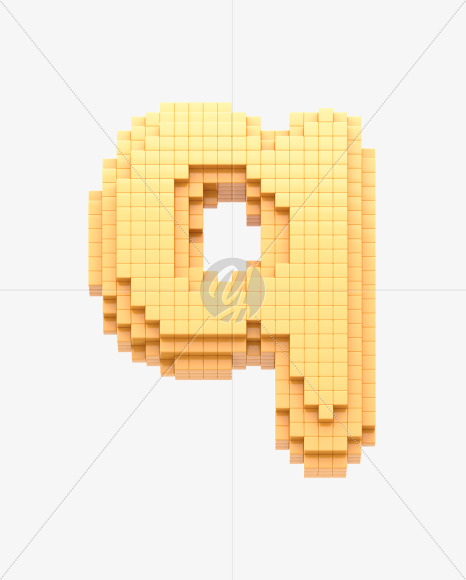 Letter q from Yellow Pixel Font on Yellow Images Creative Fonts - S32724