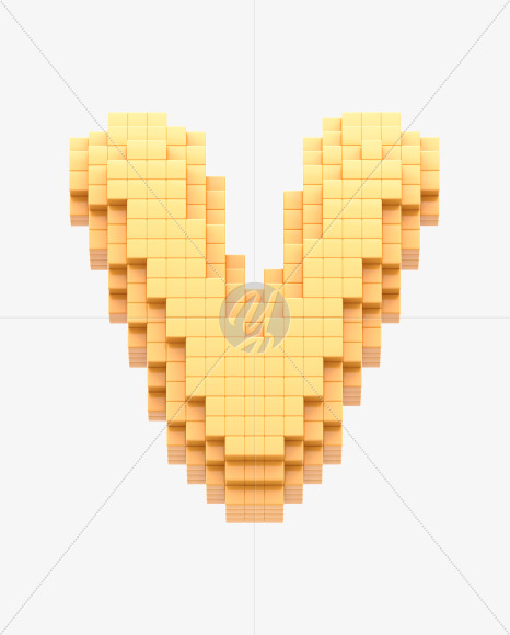 Letter v from Yellow Pixel Font on Yellow Images Creative Fonts - S32729