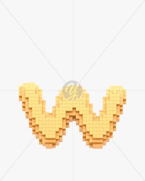 Letter w from Yellow Pixel Font on Yellow Images Creative Fonts - S32730