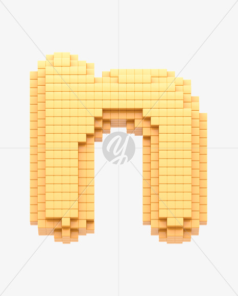 Letter n from Yellow Pixel Font on Yellow Images Creative Fonts - S32721