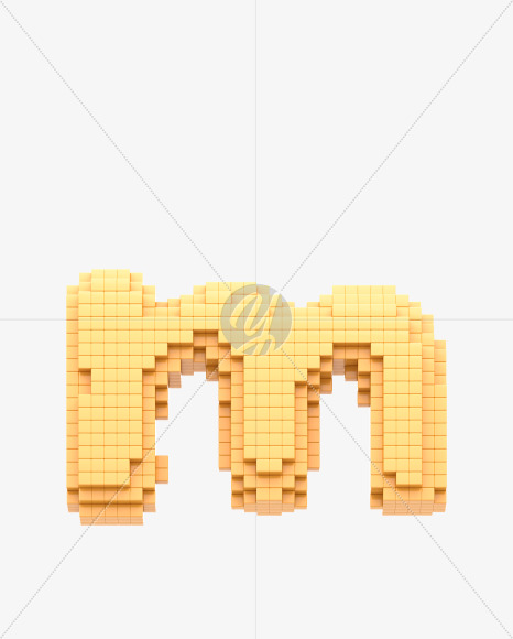 Letter m from Yellow Pixel Font on Yellow Images Creative Fonts - S32720