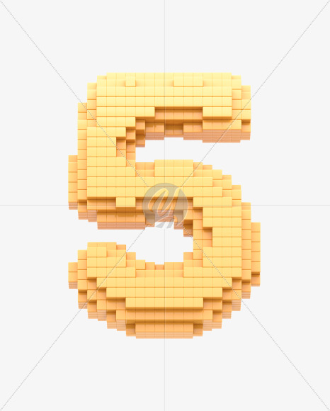 5 from Yellow Pixel Font on Yellow Images Creative Fonts - S32738