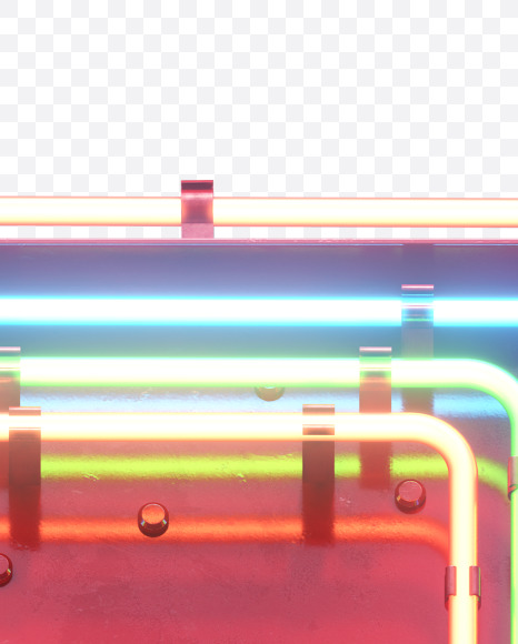 Letter U from Multineon Font on Yellow Images Creative Fonts - S32768