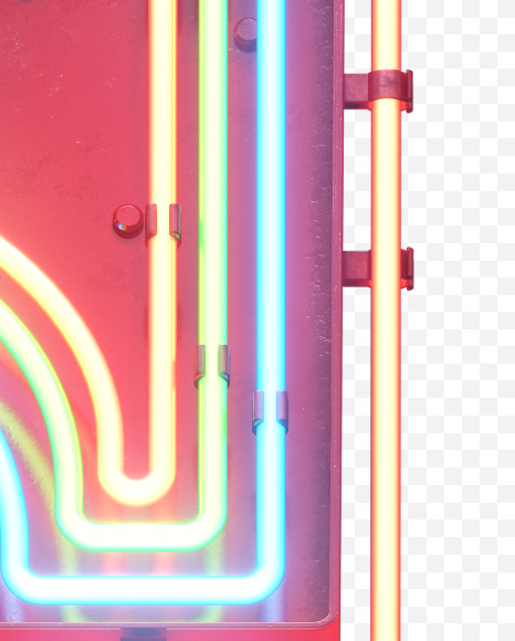 Letter F from Multineon Font on Yellow Images Creative Fonts - S32753