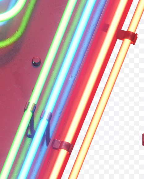 Letter M from Multineon Font on Yellow Images Creative Fonts - S32760