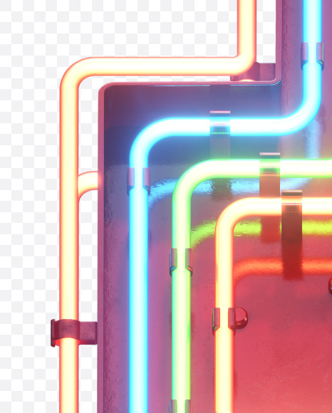 Letter N from Multineon Font on Yellow Images Creative Fonts - S32761