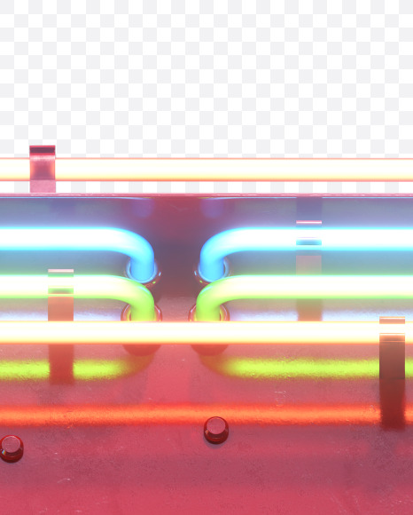 Letter T from Multineon Font on Yellow Images Creative Fonts - S32767