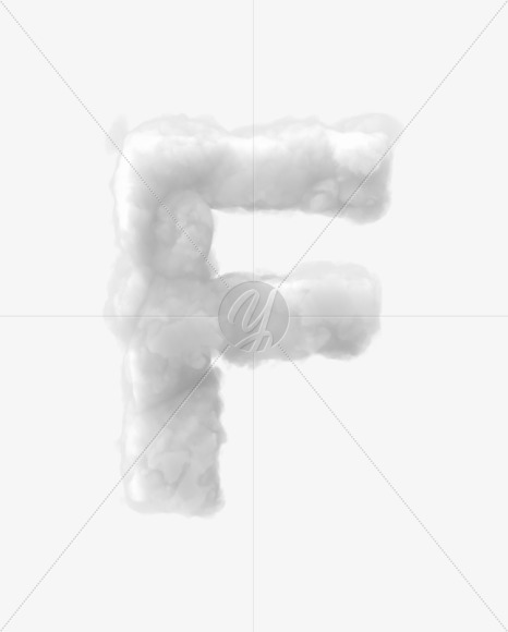 Letter F from Clouds on Yellow Images Creative Fonts - S32905