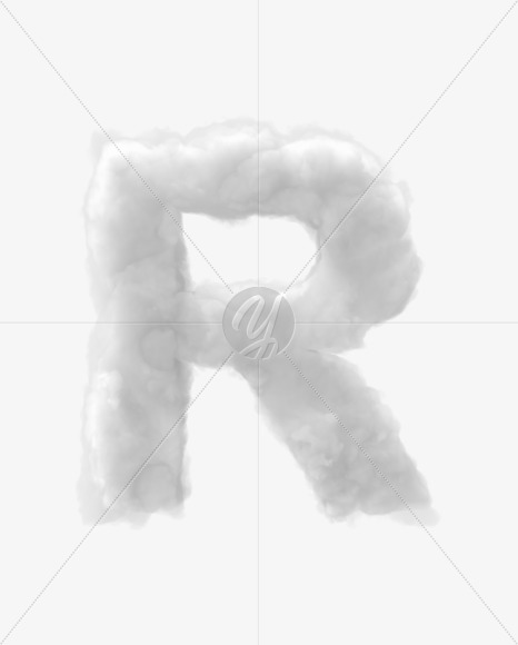 Letter R from Clouds on Yellow Images Creative Fonts - S32917