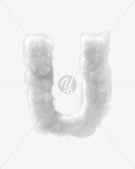 Letter U from Clouds on Yellow Images Creative Fonts - S32920