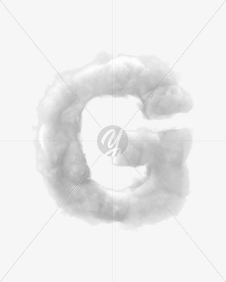 Letter G from Clouds on Yellow Images Creative Fonts - S32906