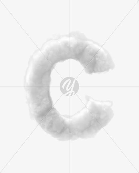 Letter C from Clouds on Yellow Images Creative Fonts - S32902